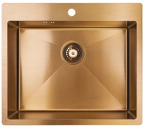 Laveo Marmara, 1-komorový nerezový drez 510x590x200 mm, medená, LAV-SAM_810T