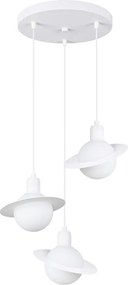 Biele detské svietidlo so skleneným tienidlom Mab – Sollux