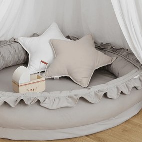 Hniezdo pre deti s volánom tmavo béžová
