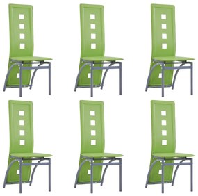 Jedálenské stoličky 6 ks zelené umelá koža 3051670