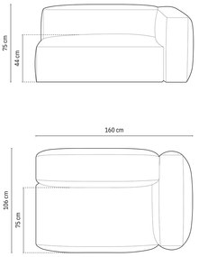Zelený modul pohovky (pravý roh) Martina – Micadoni Home
