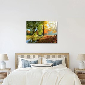 Sklenený obraz - Pokojná jesenná krajina (70x50 cm)
