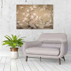 Obraz - Kreslená japonská krajina (90x60 cm)