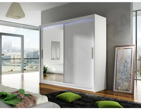 Šatníková skriňa Lena VI (biela) (osvetlenie LED RGB farebné). Vlastná spoľahlivá doprava až k Vám domov. 1058786