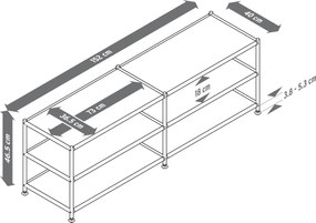 Otvorená kovová nízka skrinka »CN3«, čierna