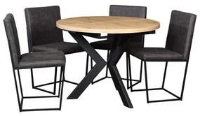 Jedálenský stôl MONI - dub artisan/čierna