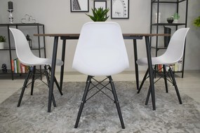 AKCIA Biela stolička OSAKA s čiernymi nohami II. akosť