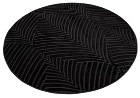 Dekorstudio Okrúhly jednofarebný koberec FANCY 648 -  čierny Priemer koberca: 160cm