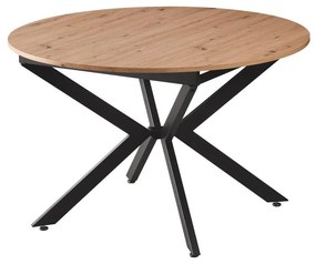 Rozkladací jedálenský stôl 120 AMERO (dub artisan + čierna) (pre 4-6 osôb). Vlastná spoľahlivá doprava až k Vám domov. 1091463