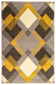 Flair Rugs koberce Kusový koberec Hand Carved Nimbus Grey / Ochre - 160x230 cm