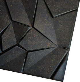 3D panel 0071, cena za kus, rozmer 50 cm x 50 cm, MERKUR beton čierno-zlatý, IMPOL TRADE