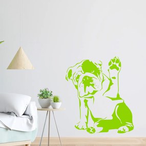Veselá Stena Samolepka Buldog Farba: zelená, Veľkosť: 100 x 88 cm
