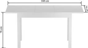Vintino Jedálenský stôl ZENOX 120–160 cm × 70 cm – biely