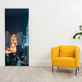 Fototapeta na dvere - Noc v Kuala Lumpur (95x205cm)