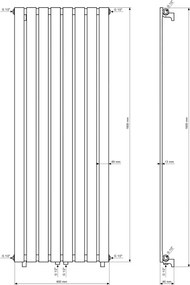 Gamma Vertical, vykurovacie teleso 600x1600 mm, 1036 W, biela matná, GMA-VERT-16060-WH