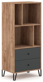 Regál Bilbao 63,4 cm dub Craft Tobaco/grafit