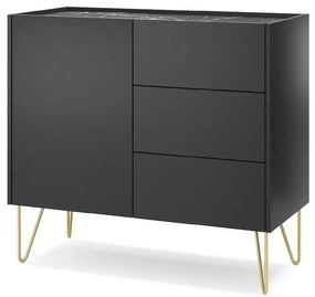 Komoda Harmony KSZ97 čierna grafit/mramor black