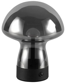 Sivá LED stolová lampa so skleneným tienidlom (výška 18 cm) Dooley – Trio