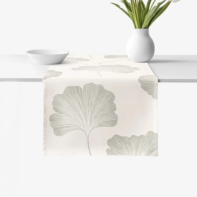Goldea behúň na stôl 100% bavlnené plátno - minimalistické lístky ginkga 35x140 cm