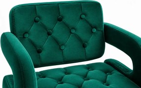 LuxuryForm DESIGN Barová stolička ADRIA VELUR na zlatej hranatej podstave - zelená