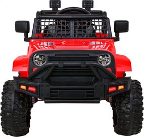 Ramiz Autíčko Jeep Dark Night na batérie pre deti červené + pomalý štart + EVA kolesá + LED audio