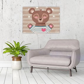Sklenený obraz - Milujúci medvedík (70x50 cm)