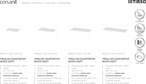 Cersanit Tirso, doska na kúpeľňovú skrinku 1000x450x18 mm, biela matná, S1015-019