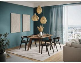 Jedálenský stôl s doskou v dekore orechového dreva v prírodnej farbe 100x180 cm Lago – TemaHome