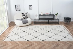 My Flair, Kusový koberec Moroccan Vision weiß, 100x200, čiernobiela, obývacia izba