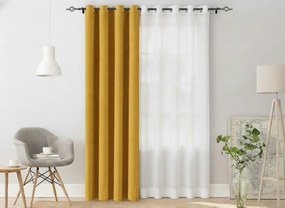 Žltý záves OXFORD 140x250 cm Zavesenie: Kovové krúžky