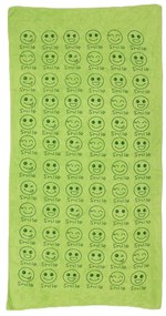 Rýchloschnúca osuška SMAJLÍK 70 x 140 cm zelená, 100% mikrovlákno
