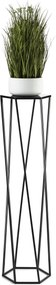 STOJAN NA KVETINÁČ HEXAGON 100X24X27 CM ČIERNA