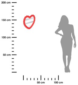 Zrkadlo Heart, červené