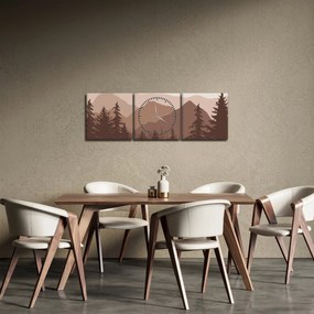 Obraz - Hnedé pohorie N⁰2 (s hodinami) (90x30 cm)