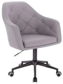 LuxuryForm DESIGN Kreslo ANDORA na čiernej podstave s kolieskami - sivé
