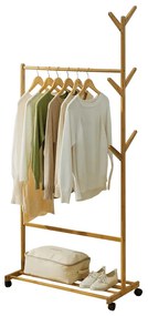Pojazdný vešiak, bambus, šírka 80cm, VIKIR TYP 2