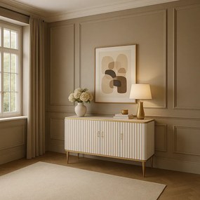 Komoda Stilig ST313 160 cm biela/zlatá