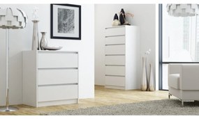 Komoda 6 zásuviek Bílá