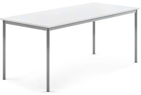 Stôl SONITUS, 1800x800x720 mm, HPL - biela, strieborná