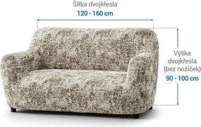 Bielastické poťahy MARMO béžové trojkreslo (š. 170 - 220 cm)