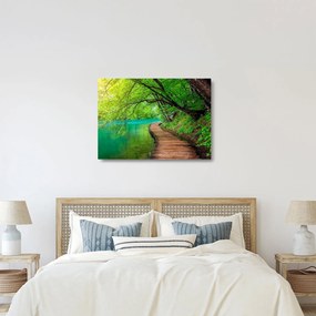 Sklenený obraz - Plitvické jazerá (70x50 cm)