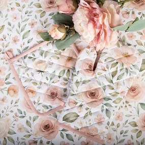 Biela bavlnená utierka s ružami Soft Romantic Blush - 50*70 cm