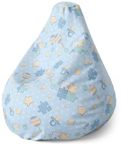 Sablio Sedací vak Pear Puzzle a cumlíky - 70 x 95 x 15 cm