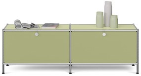 Nízky kovový stolík »CN3« s priehradkami, pistáciová