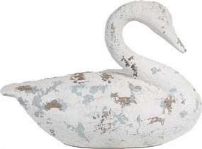 Biela antik dekoratívna figúrka Labuť - 32*14*22 cm