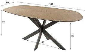 Jedálenský stôl 28-85 Ovál 180x95cm Teak dyha - Komfort-nábytok