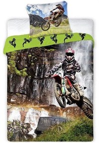 Bavlnené posteľné obliečky Motocross Enduro - 100% bavlna - 70 x 90 cm + 140 x 200 cm