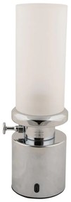 LED stmievateľná stolová lampa v striebornej farbe s kovovým tienidlom/so skleneným tienidlom (výška 29,5 cm) Camp – Leitmotiv
