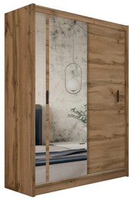 Šatní skriňa so zrkadlom SABRINA 180x215 cm dub woltan