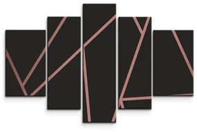 Sablio Obraz - 5-dílný Ružové obrazce - 125x90 cm